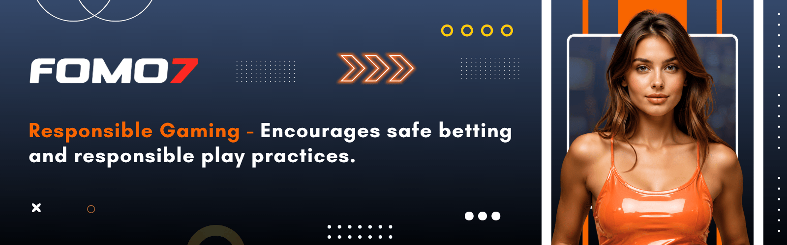 FOMO7 Responsible Gaming banner encouraging safe betting and responsible play practices for players in India